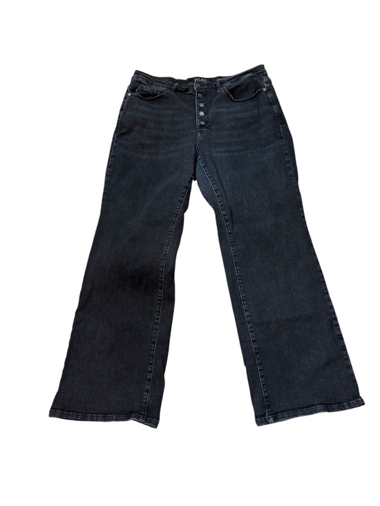 Judy Blue Denim - Judy Blue Black High-Rise Wide-Leg Button-Fly Jeans Size 18W